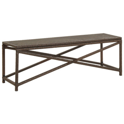 Bancă de grădină - maro - 120 cm - poliratan