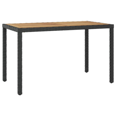 Masă de grădină - negru&maro - 123x60x74 cm - lemn masiv de acacia