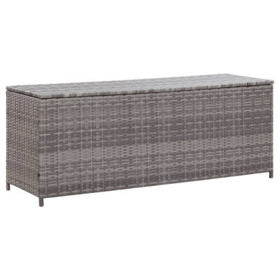 Ladă de depozitare de grădină - gri - 150x50x60 cm - poliratan