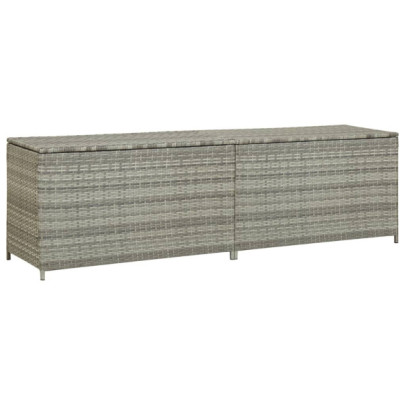 Ladă de depozitare de grădină - gri - 200x50x60 cm - poliratan