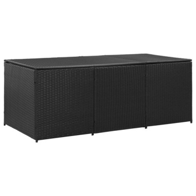 Ladă de depozitare de grădină - negru - 180x90x70 cm - poliratan
