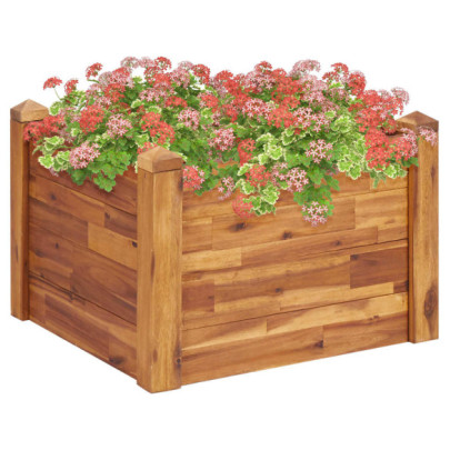 Strat înălțat de grădină - 60x60x44 cm - lemn masiv de acacia