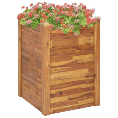 Strat înălțat de grădină - 60 x 60 x 84 cm - lemn masiv de acacia