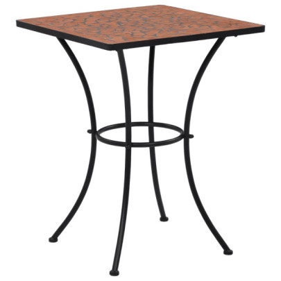 Masă de bistro mozaic - cărămiziu - 60 cm - ceramică