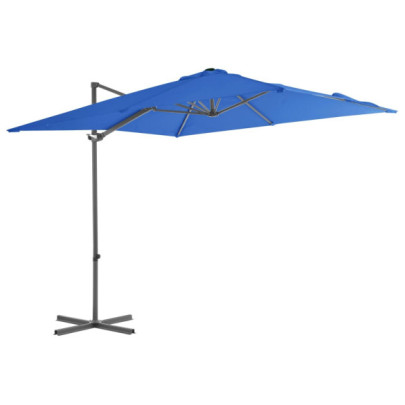 Umbrelă în consolă - stâlp din oțel - albastru azur - 250x250 cm