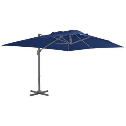 Umbrelă în consolă cu stâlp din aluminiu - albastru azur - 4x3 m