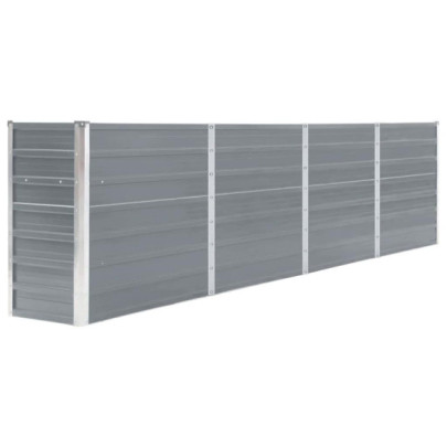 Strat înălțat grădină - gri - 320 x 40 x 77 cm - oțel galvanizat