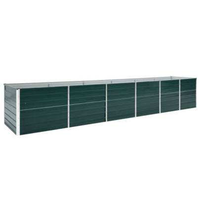 Strat înălțat de grădină - verde - 480x80x77 cm - oțel galvanizat