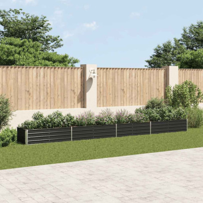 Strat înălțat de grădină antracit 600x80x45 cm oțel galvanizat