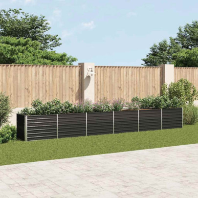 Strat înălțat de grădină antracit 600x80x77cm oțel galvanizat