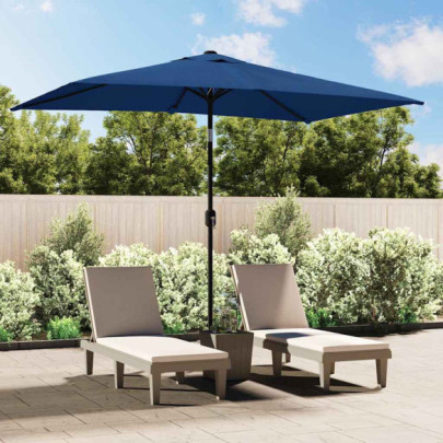 Umbrelă de soare cu stâlp metalic - albastru azur - 300x200 cm