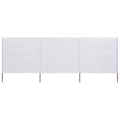 Paravan anti-vânt cu 3 panouri - nisipiu - 400 x 160 cm - textil