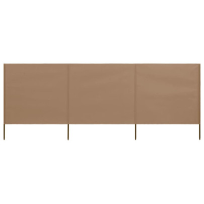 Paravan anti-vânt cu 3 panouri - gri taupe - 400 x 160 cm textil