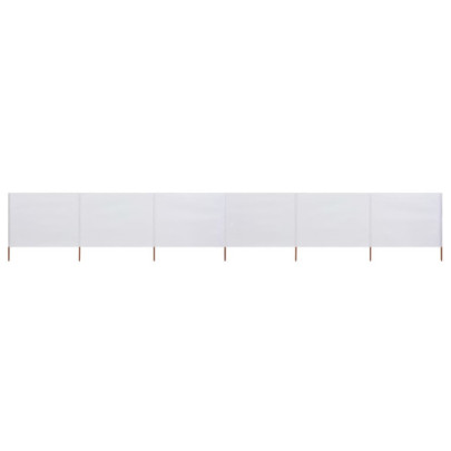 Paravan anti-vânt cu 6 panouri - alb nisipiu - 800x160 cm textil