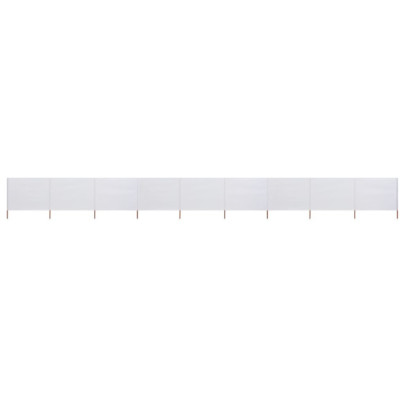 Paravan anti-vânt cu 9 panouri alb nisipiu 1200x120cm textil