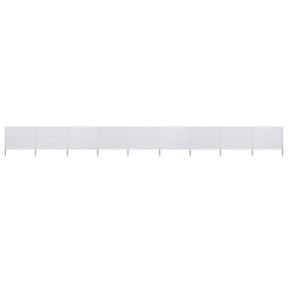 Paravan anti-vânt cu 9 panouri - alb nisipiu 1200x160 cm textil