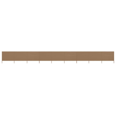 Paravan anti-vânt cu 9 panouri - gri taupe 1200 x 160 cm - textil