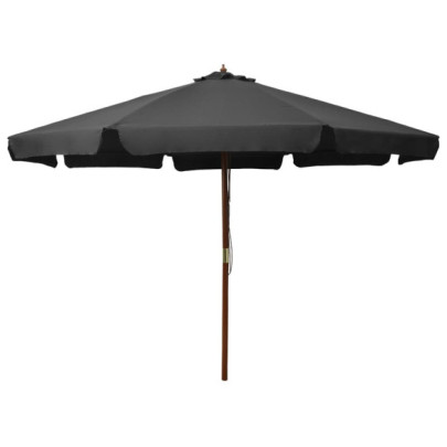 Umbrelă de soare de exterior - stâlp din lemn - antracit - 330 cm