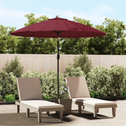 Umbrelă soare de exterior - stâlp aluminiu - roșu bordo - 270 cm