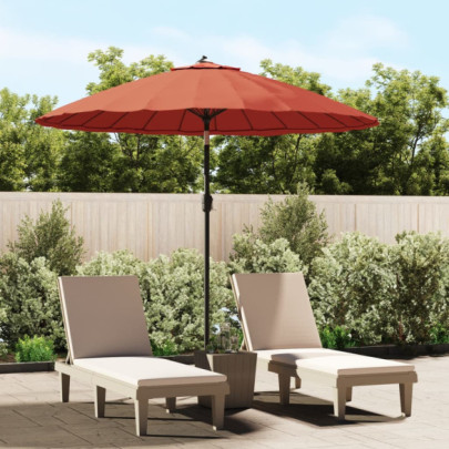Umbrelă de soare de exterior - stâlp aluminiu - cărămiziu - 270 cm