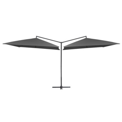 Umbrelă de soare cu stâlp din oțel - antracit - 250x250 cm
