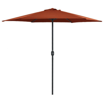 Umbrelă de soare cu stâlp aluminiu - cărămiziu - 270x246 cm