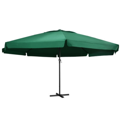 Umbrelă de soare de grădină - stâlp aluminiu - verde - 600 cm