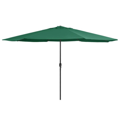 Umbrelă de soare de grădină - stâlp metalic - verde - 390 cm