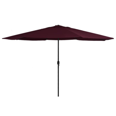 Umbrelă de soare de grădină - stâlp metalic - roșu bordo - 390 cm