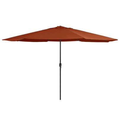Umbrelă de soare de grădină - stâlp metalic - cărămiziu - 390 cm
