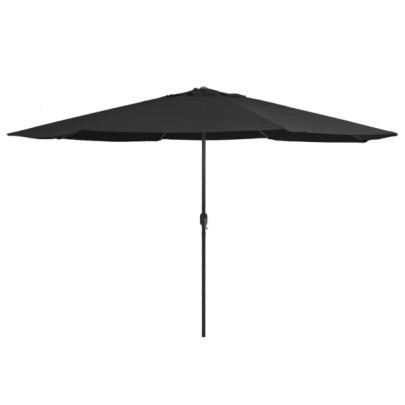 Umbrelă de soare de grădină - stâlp metalic - negru - 390 cm