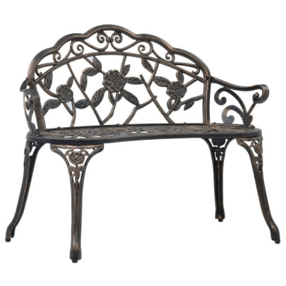 Bancă bistro - bronz - 100 cm - aluminiu turnat