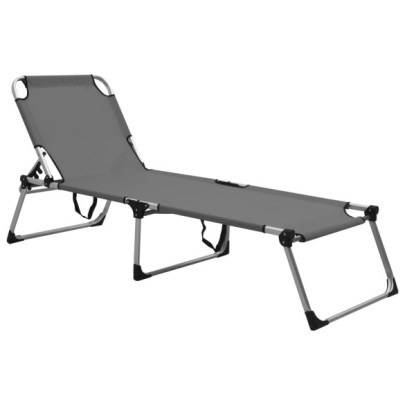 Pat pliabil senior - extra înalt - gri - aluminiu