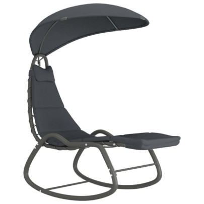 Balansoar de grădină - gri - 160 x 80 x 195 cm - material textil