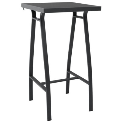 Masă de bar grădină - negru - 60 x 60 x 110 cm - sticlă securizată