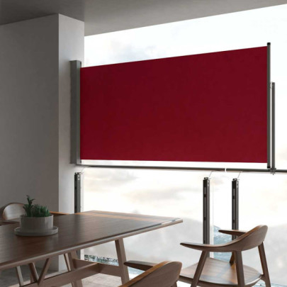 Copertină laterală retractabilă de terasă - roșu - 120 x 300 cm