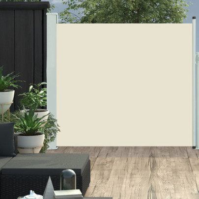 Copertină laterală retractabilă de terasă - crem - 170 x 300 cm