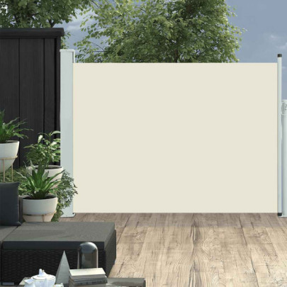 Copertină laterală retractabilă de terasă - crem - 100 x 500 cm