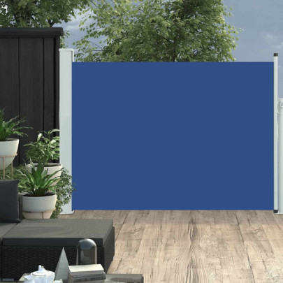 Copertină laterală retractabilă terasă - albastru - 100x500 cm