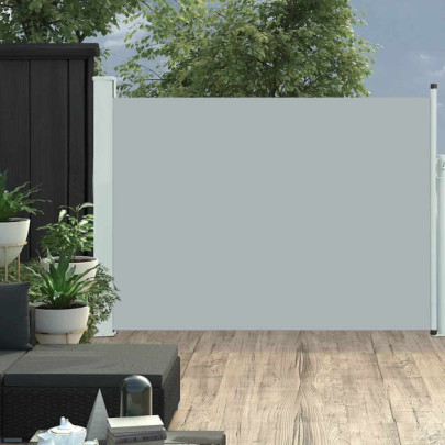 Copertină laterală retractabilă de terasă - gri - 100 x 500 cm