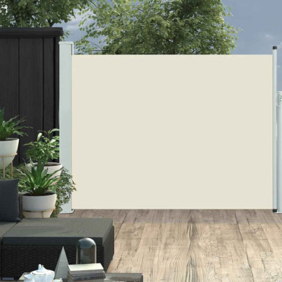 Copertină laterală retractabilă de terasă - crem - 140 x 500 cm