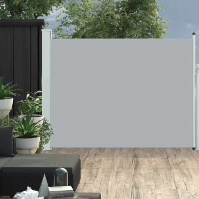 Copertină laterală retractabilă de terasă - gri - 140 x 500 cm