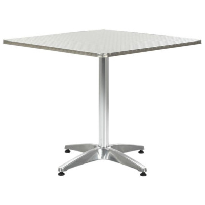 Masă de grădină - argintiu - 80 x 80 x 70 cm - aluminiu