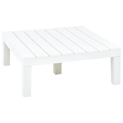 Masă de grădină - alb - 78 x 78 x 31 cm - plastic