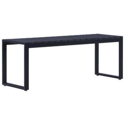 Bancă de grădină - negru - 120,5 cm - placă PS