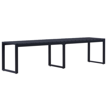Bancă de grădină - negru - 180 cm - placă PS