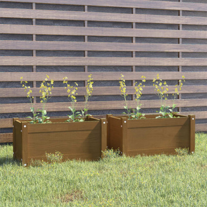 Jardiniere grădină 2 buc. maro miere 60x31x31cm lemn masiv pin