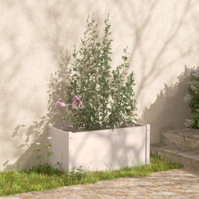 Jardinieră de grădină - alb - 100x50x50 cm - lemn masiv de pin