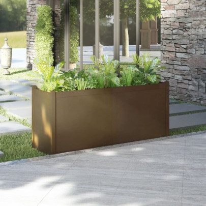 Jardinieră de grădină maro miere 150x50x70 cm lemn masiv pin