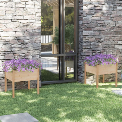 Jardiniere de grădină - 2 buc. - 70x70x70 cm - lemn masiv de pin